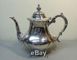 5-pc Reed & Barton Vintage Sterling Silver Georgian Rose Coffee / Tea Set