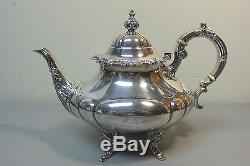 5-pc Reed & Barton Vintage Sterling Silver Georgian Rose Coffee / Tea Set