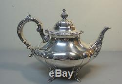 5-pc Reed & Barton Vintage Sterling Silver Georgian Rose Coffee / Tea Set