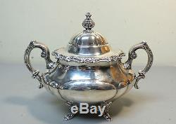 5-pc Reed & Barton Vintage Sterling Silver Georgian Rose Coffee / Tea Set