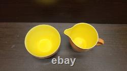 5x Vtg Royal Worcester Palissy Mardi Gras Harlequin Coffee Pot Set 1st cream jug