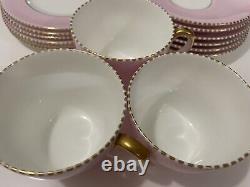 6 Person Vintage Pastel Pink Wedgwood April Tea/Coffee Set 1930s Footed