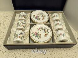 6 Vintage Aynsley Pembroke Demitasse Sets in Original Box 6 cups 6 saucers