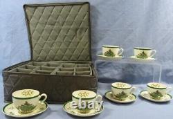 6 Vintage Spode S3324 Christmas Tree Coffee/tea Cups & Saucers Set Lot England