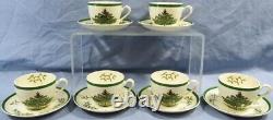 6 Vintage Spode S3324 Christmas Tree Coffee/tea Cups & Saucers Set Lot England