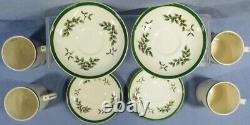 6 Vintage Spode S3324 Christmas Tree Coffee/tea Cups & Saucers Set Lot England