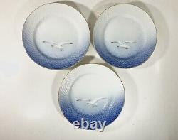 6x Bing & Grondahl Seagull Gold Rim 305 Coffee Cup & Saucer With Dessert Plate