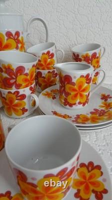 70s pattern Vintage Coffee Tea Set Bavaria Seltmann Weiden bundle of 24