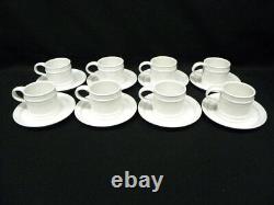 8 Portmeirion Meridian White Mug/Cup and Saucer Sets Susan Williams-Ellis