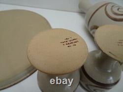 ABATY Stoneware Wales COFFEE SET TEA Welsh CERAMIC VINTAGE WITH TRAY BRUTALIST