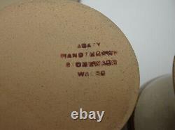 ABATY Stoneware Wales COFFEE SET TEA Welsh CERAMIC VINTAGE WITH TRAY BRUTALIST
