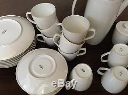 ANTIQUE Vtg RARE 27 SCHONWALD GERMANY White Dishes FINE CHINA Tea Coffee Set Old