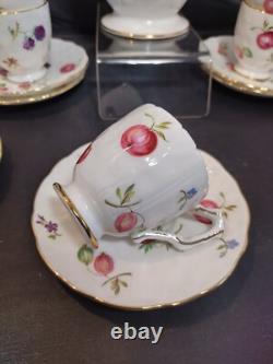 AYNSLEY FLORIDA Coffee Pot Demitasse Cup & Saucer Set with Sugar Bowl Bone China