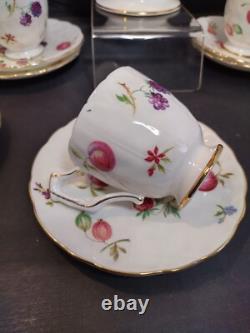 AYNSLEY FLORIDA Coffee Pot Demitasse Cup & Saucer Set with Sugar Bowl Bone China