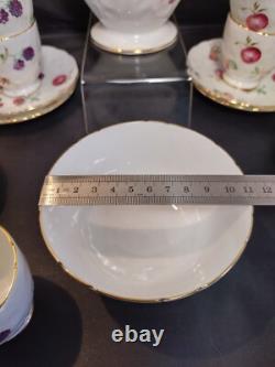 AYNSLEY FLORIDA Coffee Pot Demitasse Cup & Saucer Set with Sugar Bowl Bone China