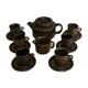 A Vintage Arabia Finland Ruska Ulla Procope Coffee Set With Six Cup And Saucers