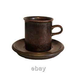 A Vintage Arabia Finland Ruska Ulla Procope Coffee Set with Six Cup and Saucers