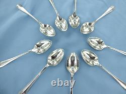 A Vintage Set Of Nine Sterling Silver O/e Rat Tail Coffee Spoons, Sheffield 1937