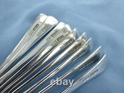 A Vintage Set Of Nine Sterling Silver O/e Rat Tail Coffee Spoons, Sheffield 1937