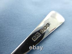 A Vintage Set Of Nine Sterling Silver O/e Rat Tail Coffee Spoons, Sheffield 1937