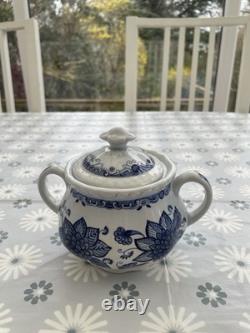 Adams BLUE BUTTERFLY coffee Set English Ironstone (Wedgwood Group)