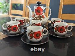 Alfred Meakin Poppy Ironstone coffee set mid century Vintage 1960's retro home