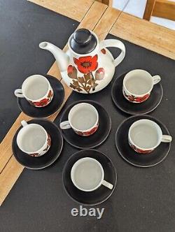 Alfred Meakin Poppy Ironstone coffee set mid century Vintage 1960's retro home