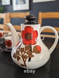 Alfred Meakin Poppy Ironstone coffee set mid century Vintage 1960's retro home