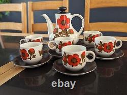 Alfred Meakin Poppy Ironstone coffee set mid century Vintage 1960's retro home