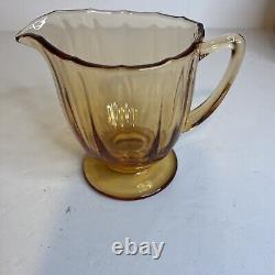 Amber Tea / Coffee Set Depression Glass Vintage Serving for 12/ 2 C/S Sets