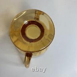 Amber Tea / Coffee Set Depression Glass Vintage Serving for 12/ 2 C/S Sets