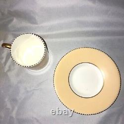 Antique 1939 Wedgwood April Beaded Coffee Set / butterscotch China / Vintage