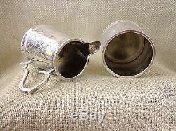Antique Coffee Set Silverplate Vintage Ornate Chased Engraving Jug Bowl Pot