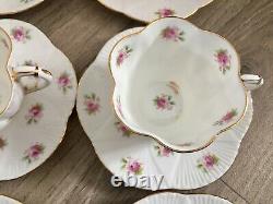 Antique Foley Dainty Rose Coffee Set for 6 Vintage China Cups Saucers Shelley