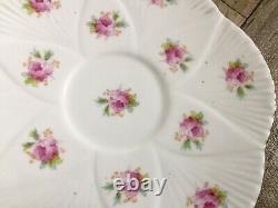 Antique Foley Dainty Rose Coffee Set for 6 Vintage China Cups Saucers Shelley