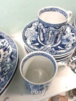Antique Mosa Maastricht Dutch Long Eliza Porcelain Coffee Can Cup & Saucers set
