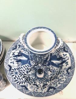 Antique Mosa Maastricht Dutch Long Eliza Porcelain Coffee Can Cup & Saucers set