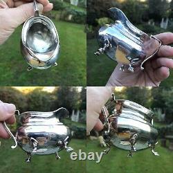 Antique Or Vintage Set Of 4 Solid Silver Teaset TeaPot Jug Bowl Coffee No Scrap