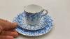 Antique Royal Worcester W3824 Blue And White China Coffee Cup Saucer And Side Plate