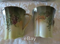 Antique Vintage BAVARIA Limoges Cocoa Coffee Set 6 Piece Set HAND PAINTED SIGNED