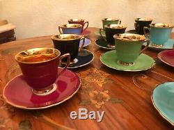 Antique Vintage Czechoslovakia RGK 12 Cups and 12 Saucer Porcelain Coffee Set