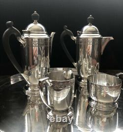 Antique Vintage Mappin & Webb 5 Piece Silver Plate Art Deco Coffee / Tea Set