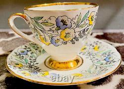 Antique Vintage Rare Taylor & Kent Fine Bone China Tea Cup And Saucer Set Mint