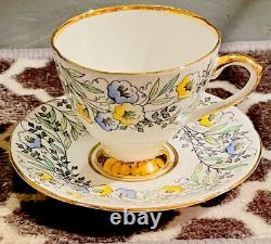 Antique Vintage Rare Taylor & Kent Fine Bone China Tea Cup And Saucer Set Mint