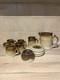 Antique Vintage Tea/coffee Pottery Cups, Saucers, Sugar Pot, Milk Jug And Pot Set