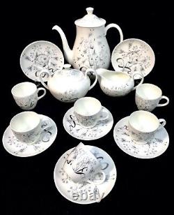 Antique Wedgwood Coffee Set Wild Oats W4166 For 6 People / Vintage China