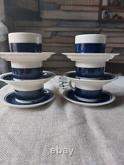 Arabia CASINO Set of 6 Coffee Cups and Saucers, Göran Bäck, Finland