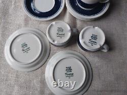 Arabia CASINO Set of 6 Coffee Cups and Saucers, Göran Bäck, Finland