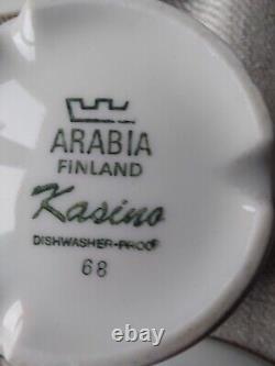 Arabia CASINO Set of 6 Coffee Cups and Saucers, Göran Bäck, Finland