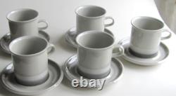 Arabia Finland Vintage, Set of 5 Large Salla Cocoa, Coffee Cups & Saucers
